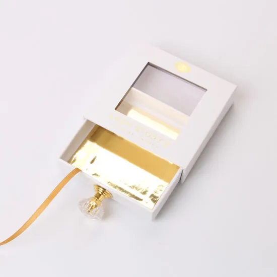 Luxury Eyelash Packaging Drawer Box with PVC Window