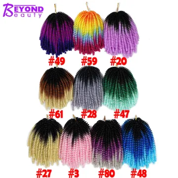 Spring Twist Curly 8 inch Crochet Braids Synthetic Kinky Curly crochet Hair Extensions Ombre Jumbo Braiding Hair Crochet Braids
