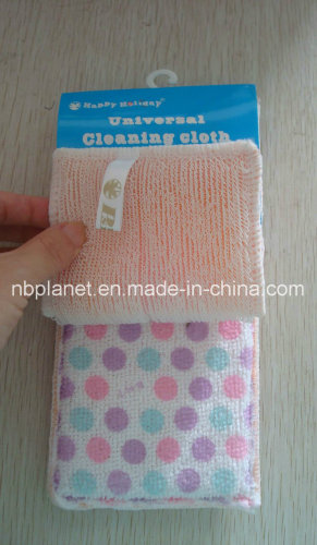 2PCS Printed Scrubber Kitchen Sponge Cloth Pack