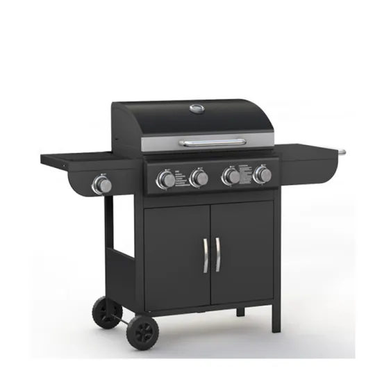 Outdoor Camping Black Portable Adjustable Height Grills Stainless Steel Trolley Gas Grills