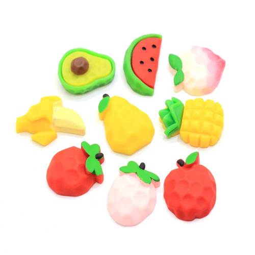 Wholesale  Peach Various Fruits Shaped Flatback Resins Cabochon Kitchen Table Fridge Decoration Spacer DIY Craft Decor