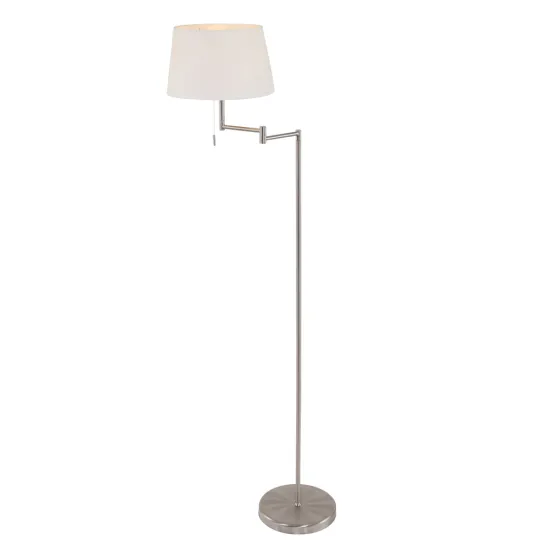 Swing Floor lamp for living room in Brushed Steel
