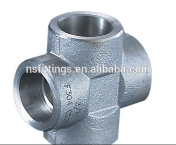F53 forged ASME B16.11 cross sw pipefittings class3000/6000 stainless steel
