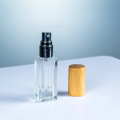 Perfume Atomizer with Wood Cover Portable Fragrance Bottle
