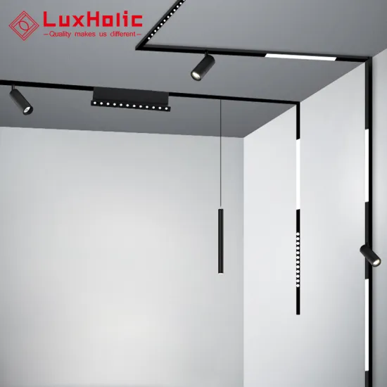 LuxHolic Aluminum Modern LED Magnetic Rail System Track Light
