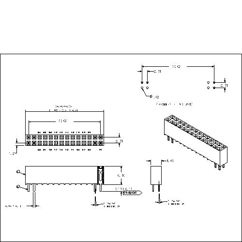 2.54 mm Female Header Dual Row Straight Type FHES22-XXDXXXX