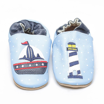 Blue Newborn Baby Soft Leather Shoes