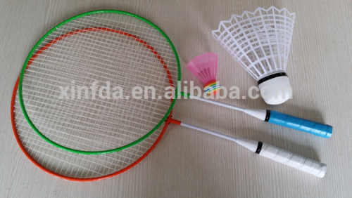 Hot selling kids badminton big head steel badminton racket set