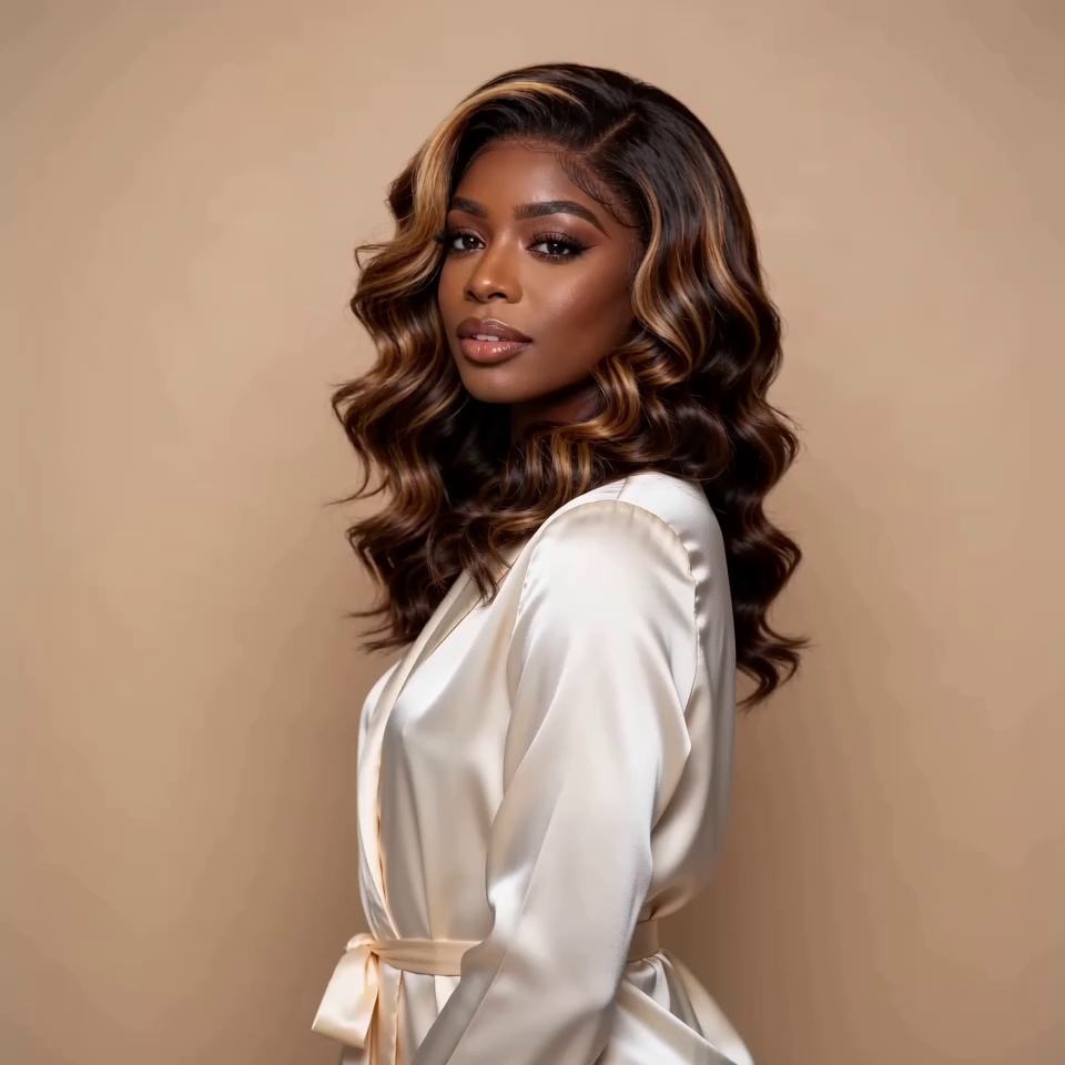 14 Inch 13x4 HD Lace Frontal Deep Wave 150% Density 4/27 Piano Balayage Glueless Wig