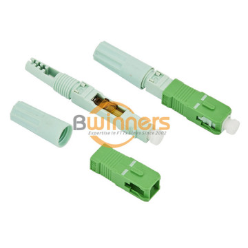SC APC SM ขั้วต่อไฟเบอร์ออปติกสีเขียว