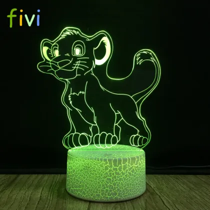 Lion King Simba 3D Optical Illusion Lamp