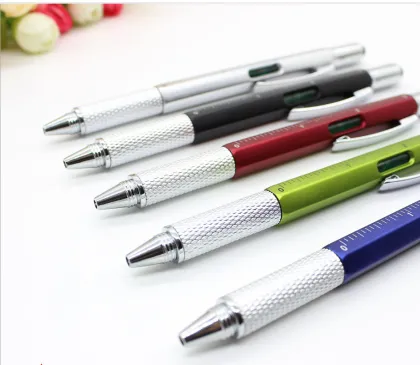 Multifunctional Ruler Stylus Tool Pen Screwdriver Level Metal Pen - Promotional Gift