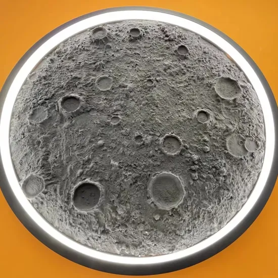 Modern New Led Pendant Chandelier Light With  Soft Stone Linear Lunar Surface Texture Indoor Lighting Fixture