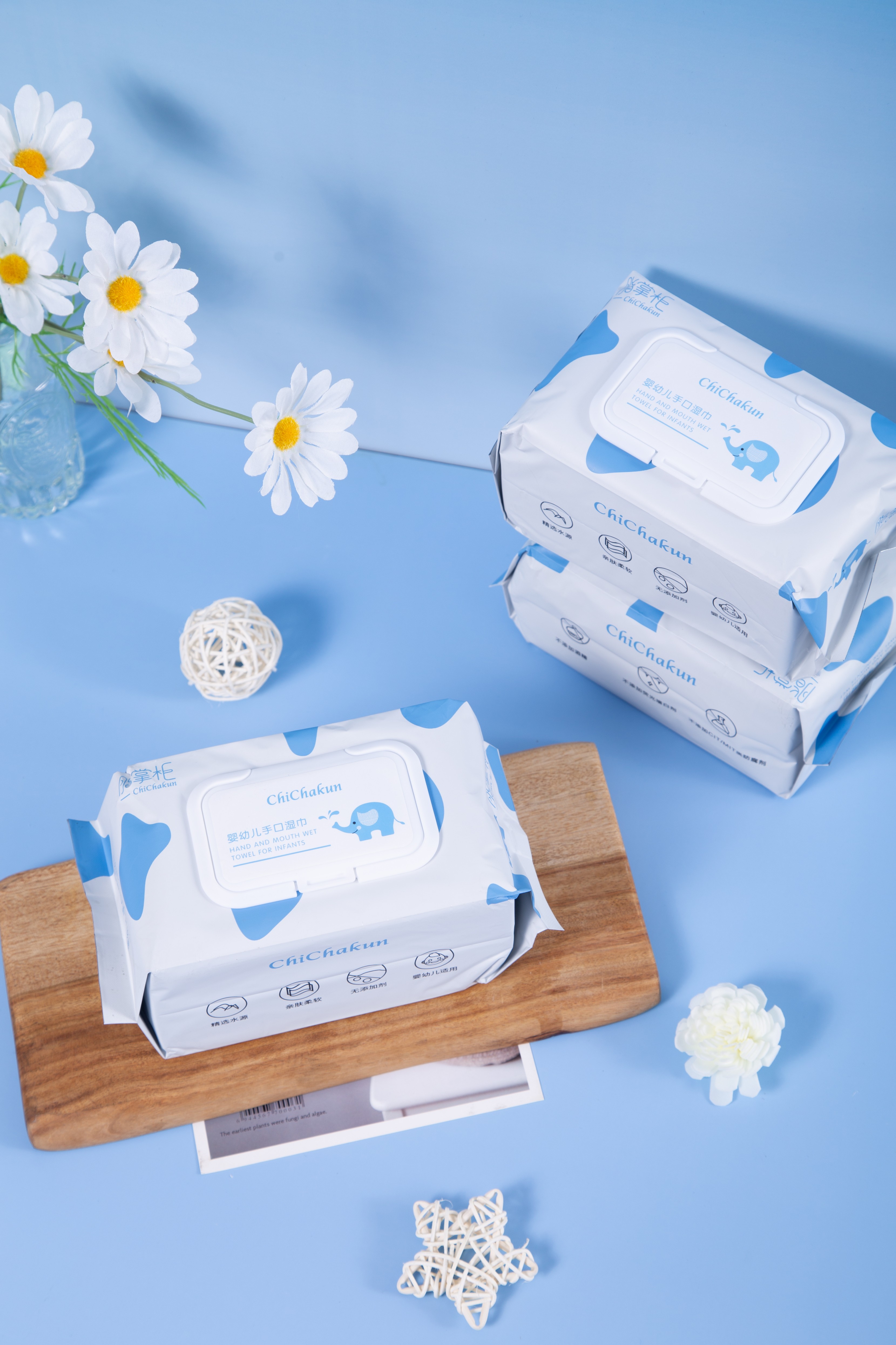 Toallitas húmedas biodegradables para bebés biodegradables de Viscose de algodón
