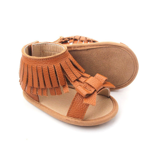 Læder bue piger sommer baby sandaler
