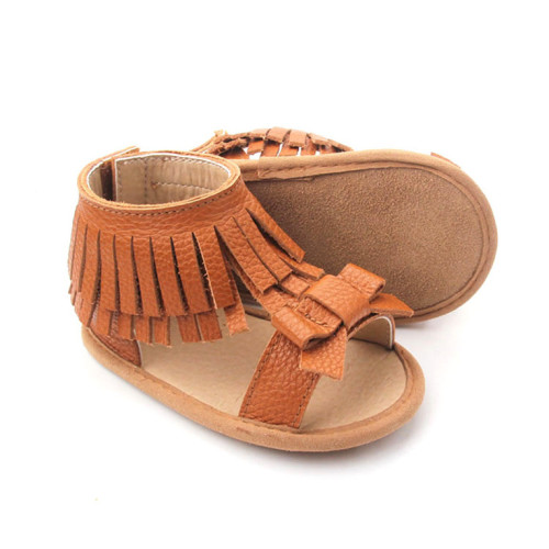 Sandalias de bebés para bebés de verano para niñas de cuero arco