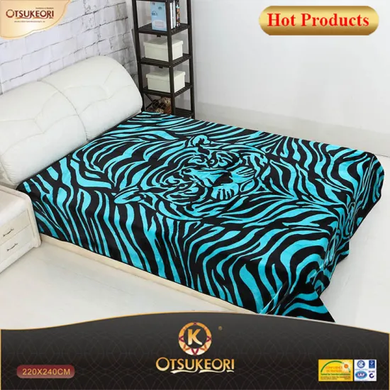 Korean mink blanket and animal blanket with tiger grain.