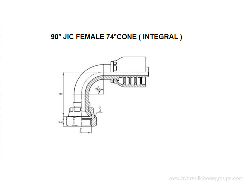 Integral 90° JIC Female 74°Cone 26791F