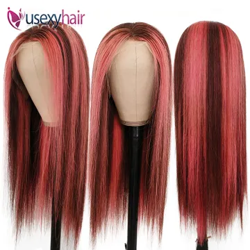 Top quality 180% 200% 250% density human hair full frontal lace wigs human hair lace front custom OP4/Pink Highlight HD lace wig