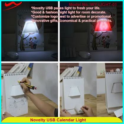 Modern innovative led electric usb lamps page a day calendar