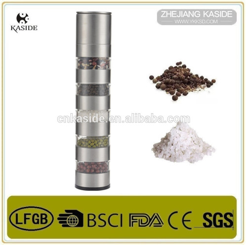 5 In 1 Stainless Steel Manual Pepper Spices Mill Salt Muller Seasoning Grinding