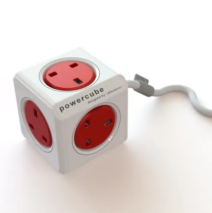 F13664 Allocacoc PowerCube power strip UK standard 3m cable 5 socket outlet Wall Socket Plug