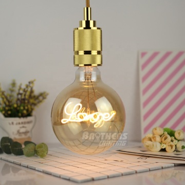 Energy Saving G125 Love-Shaped Curved Filament LED Edison Bulbs for Coffee Bars and Restaurants