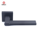 Diseño de aleación de zinc Manija de puerta de roseta de color negro