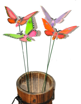 3" Round With Butterfly Garden Stakes