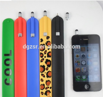 Silicone slap touch screen pen with custom logo