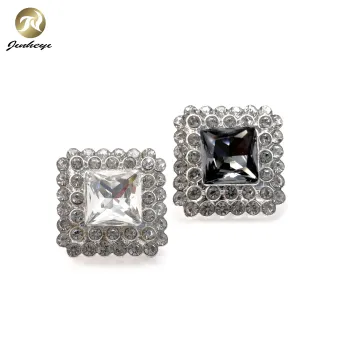 19x19mm Square Rhinestone Button for Garment and Jewelry Decoration