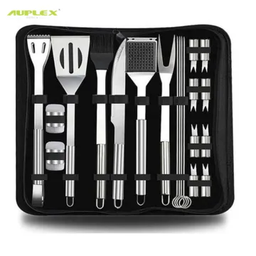 20PCS Portable Stainless Steel BBQ Accessories Grilling Tool Set with storage bag
