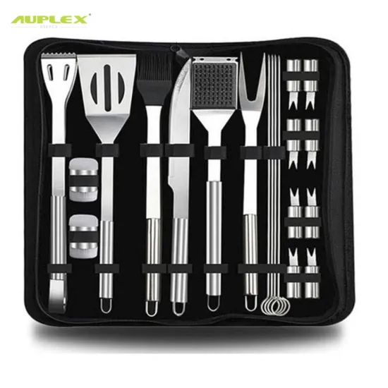 20PCS Portable Stainless Steel BBQ Accessories Grilling Tool Set with storage bag