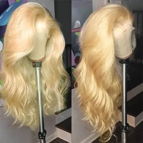 wholesale high quality #613 Blonde Color Lace Front Human Hair Wig 100% Virgin Hair transparent Closure Lace Wig human hair wigs