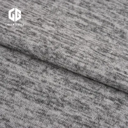 Heather Grey Polyester Hacci Fabric For Sweater