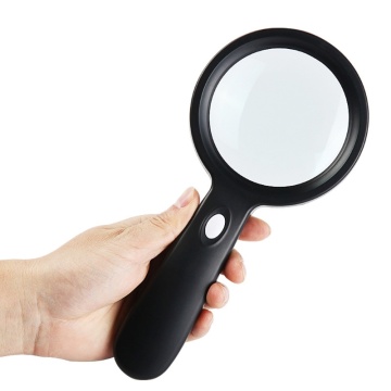 Lighted Magnifying Glass-10X Hand held Large Reading Magnifying Glasses with 12 LED Illuminated Light for Seniors, Repair