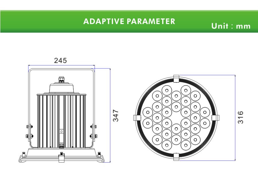 150 Watt LED High Miast Lights