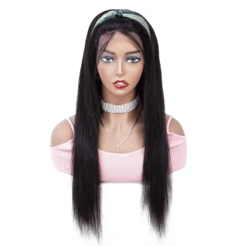 Amzhair Pre Plucked Transparent Straight Lace Frontal Peruvian Human Hair Wig Cheap Can Be Customized Glueless Lace Front Wig