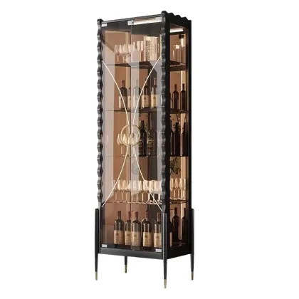 Italian Royal Modern Wooden Stainless Steel Wine Cabinet WB004