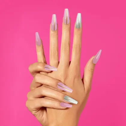 Ea Finger Artificial Fingernails: Art Line Sequin Design Glamour Nail Tips