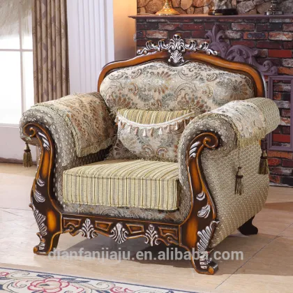 High end European antique style Italian fabric sofa sets designs for home