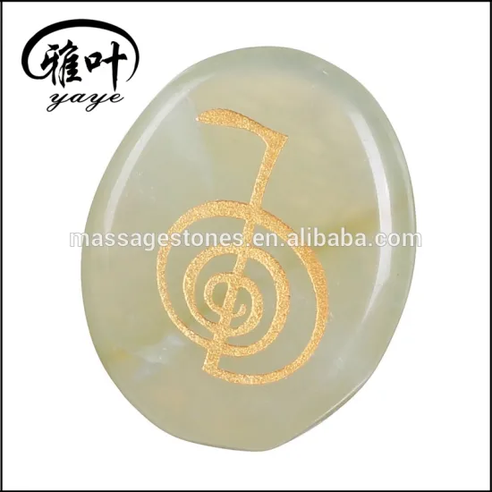 Natural Green Jade Engraved Stones for Sale