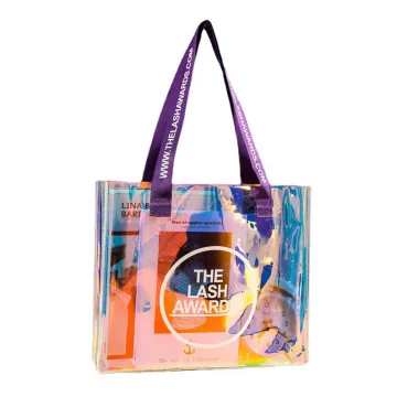 Laser Iridescent Rainbow Holographic PVC Tote Bags for Women
