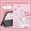 for iPad Air 4 Case 10.9`` with Pencil Holder Cute Protective Trifold Tablets Cover Case for iPad Air 1 2 3 4th Generation 2020