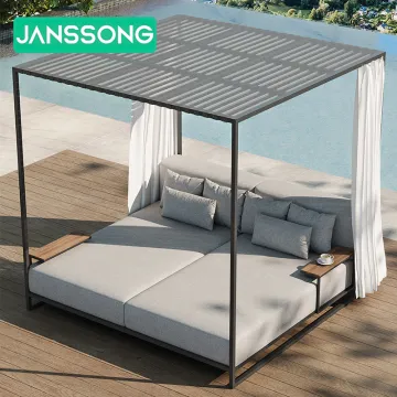 Modern Aluminum Sun Lounger: Luxury Resort Outdoor Daybed for Poolside and Patio