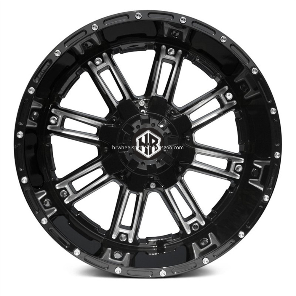 Hrw Offroad Wheels Hr8033 Gloss Black Milled Front