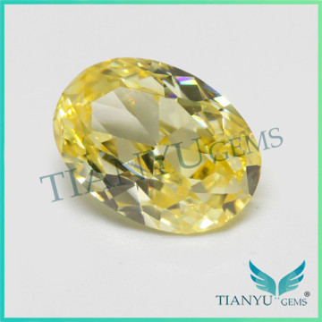 yellow color oval cut glass crystal gems