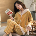 Double-sided composite fleece pajamas for women