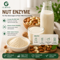 Enzima de nueces para procesamiento de nueces, extracción de proteínas vegetales y aplicaciones de bebidas