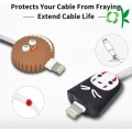 Protectores de cable de cargador de datos de silicona de dibujos animados